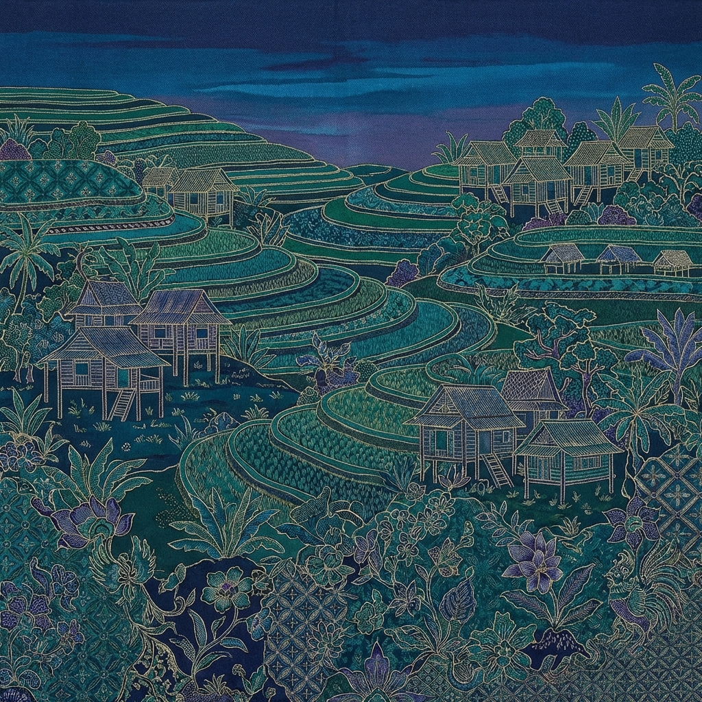 AI residency batik illustration